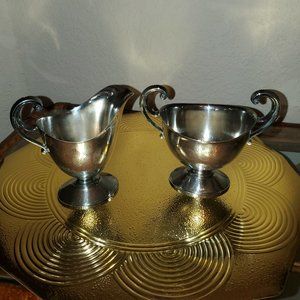 Silver plated cream & sugar